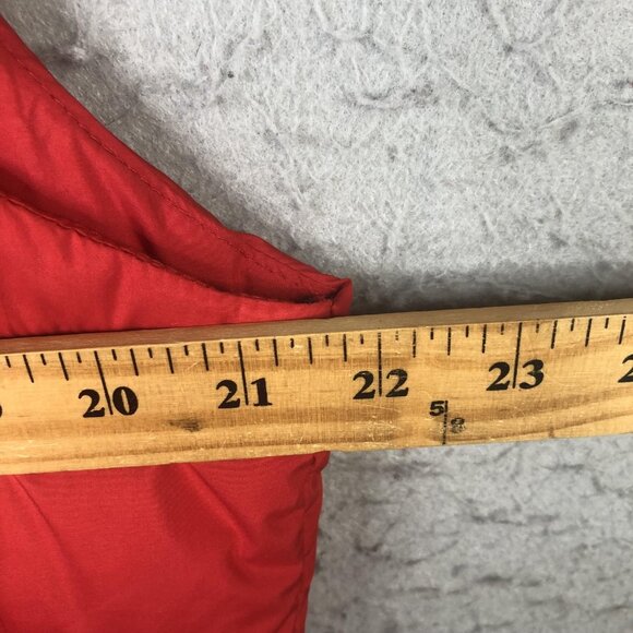 Hollister Vest Mens Small Red Black Hooded Puffer Quilted Snap Front Pockets Y2K - Picture 4 of 16